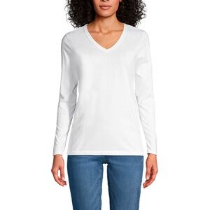 NWT Relaxed Supima Cotton Long Sleeve V-Neck T-Shirt
